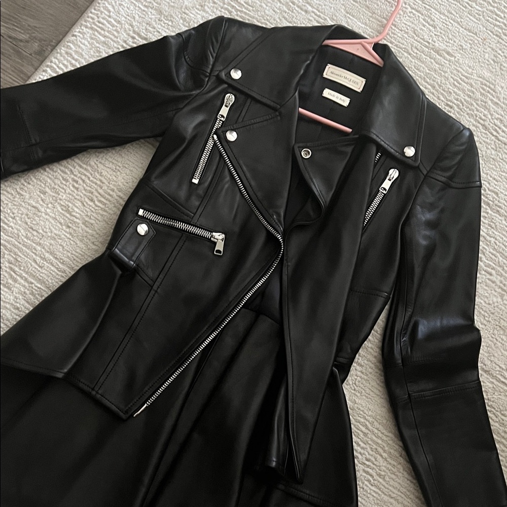 Alexander McQueen Black Leather Biker Jacket